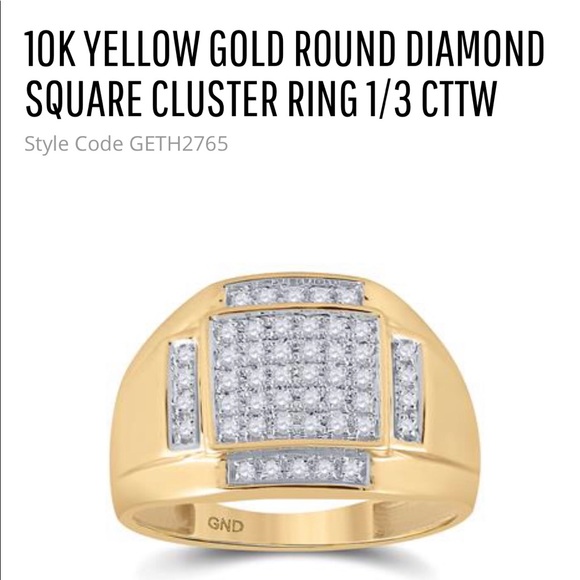 10k Gold Men’s real diamond beautiful Ring!! .35ct - Picture 2 of 3